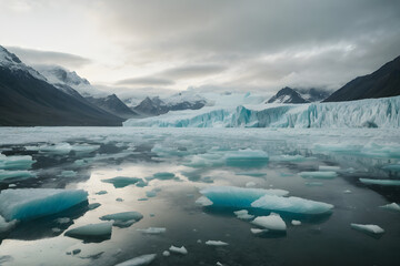 Global warming and melting glaciers - obrazy, fototapety, plakaty