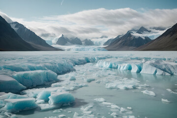 Global warming and melting glaciers - obrazy, fototapety, plakaty