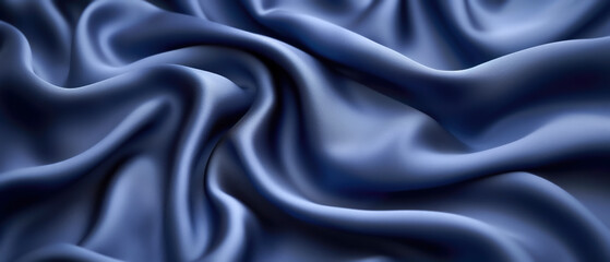 Fototapeta premium Close Up of Wavy Blue Fabric Texture