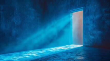 Blue Doorway Light Generative AI