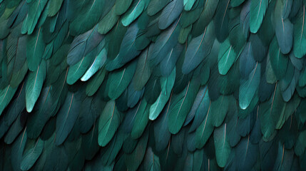  green feathers background. Generative ai
