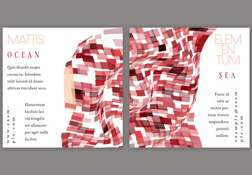 Social Media Square Post Layout with Futuristic Colored Abstract Geometric Shape