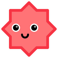 Smile star shape cartoon. Vector illustration.	