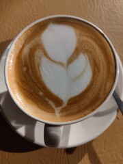 Cup of Latte with Leaf design with foam
