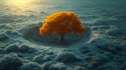 Tree in a Circle - Nature and Beauty Generative AI