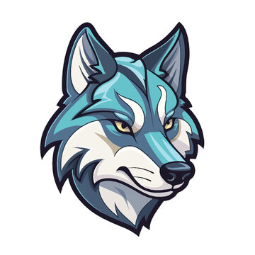 A Wolf Flat Logo Illustration on Transparent Background.
