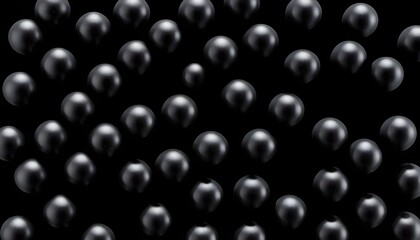 Metallic spheres on black background 