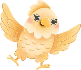 Cartoon parrot on a white background