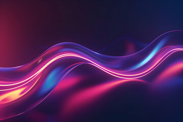 Minimalist 3D Neon Lines: Abstract Background