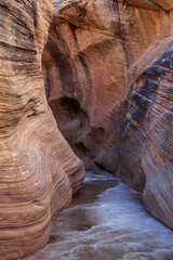 Scenic Willis Creek Slot Canyon Landscape in the Grand Staircase - Escalante National Monument Utah in Winter