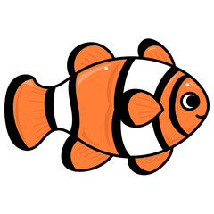 clown fish doodle cartoon