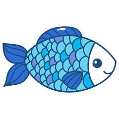Fish doodle cartoon