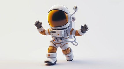 3d render spaceman character on white background, pixar style