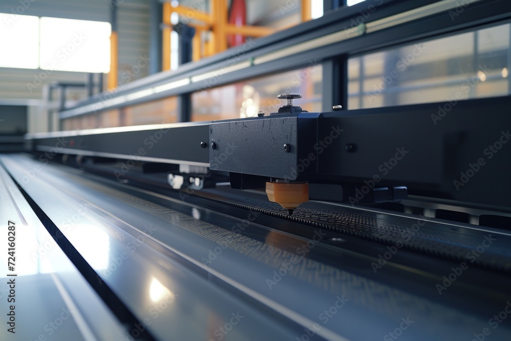 Aufkleber a detailed view of a machine in a factory. suitable for industrial concepts and manufacturing themes