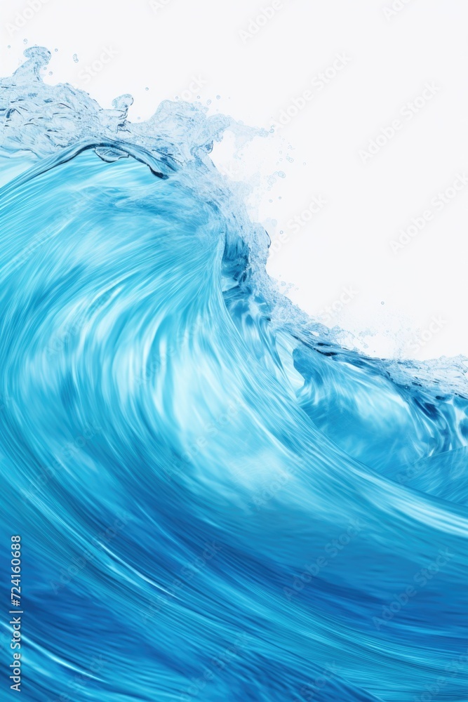 Poster A large blue wave in the middle of the ocean. Suitable for use in various projects