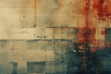 An Abstract Vintage Background, Blending Hues of Greenish-Blue and Reddish-Brown, Serves as an Evocative Canvas for Themes Steeped in History or Echoes of The Past.

 - obrazy, fototapety, plakaty