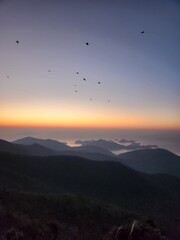 sunset in the mountains