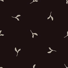 Masculine vector floral pattern with organic botanical shapes. Modern bold black white flower print, design in neutral scandi style.