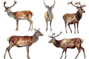 Fototapeta premium A group of deer standing next to each other. Suitable for nature and wildlife themes
