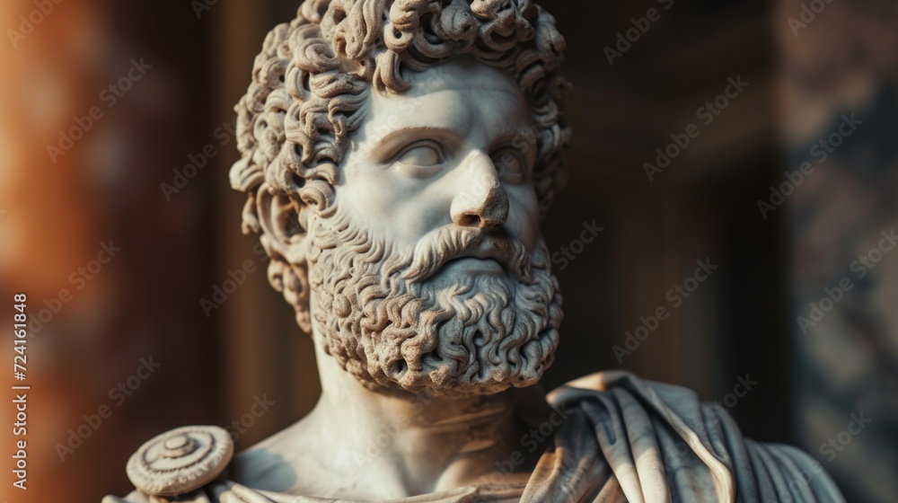Aufkleber A statue of a man with a beard. Perfect for adding a touch of sophistication to any space