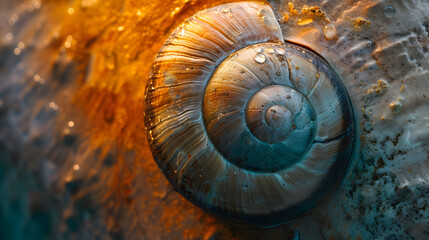 Close-Up of Snails Shell on Wall