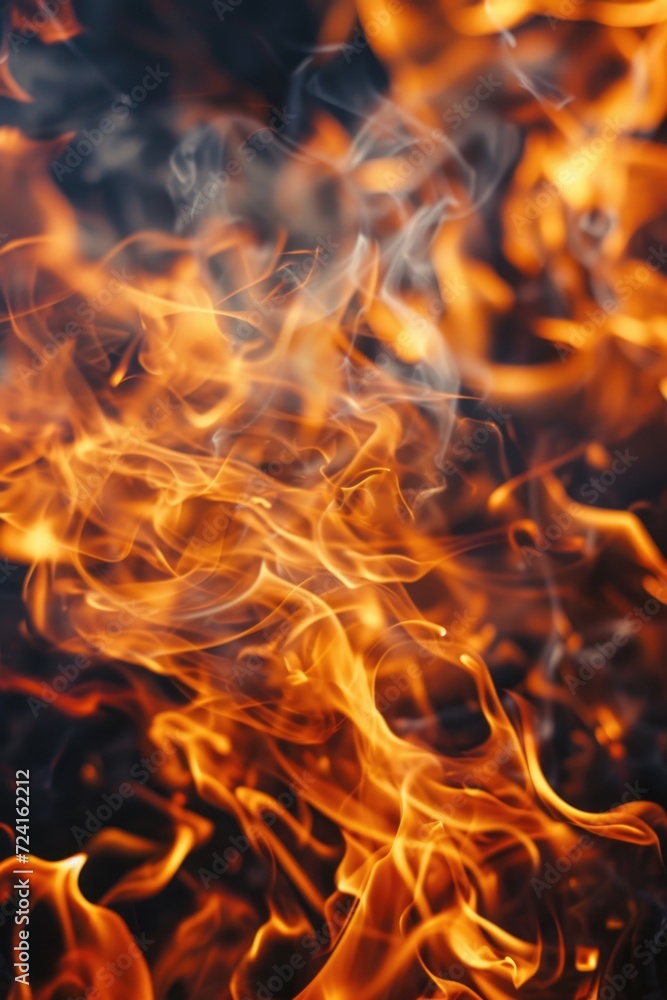 Poster A close-up view of a bunch of fire flames. Perfect for adding a fiery element to any project