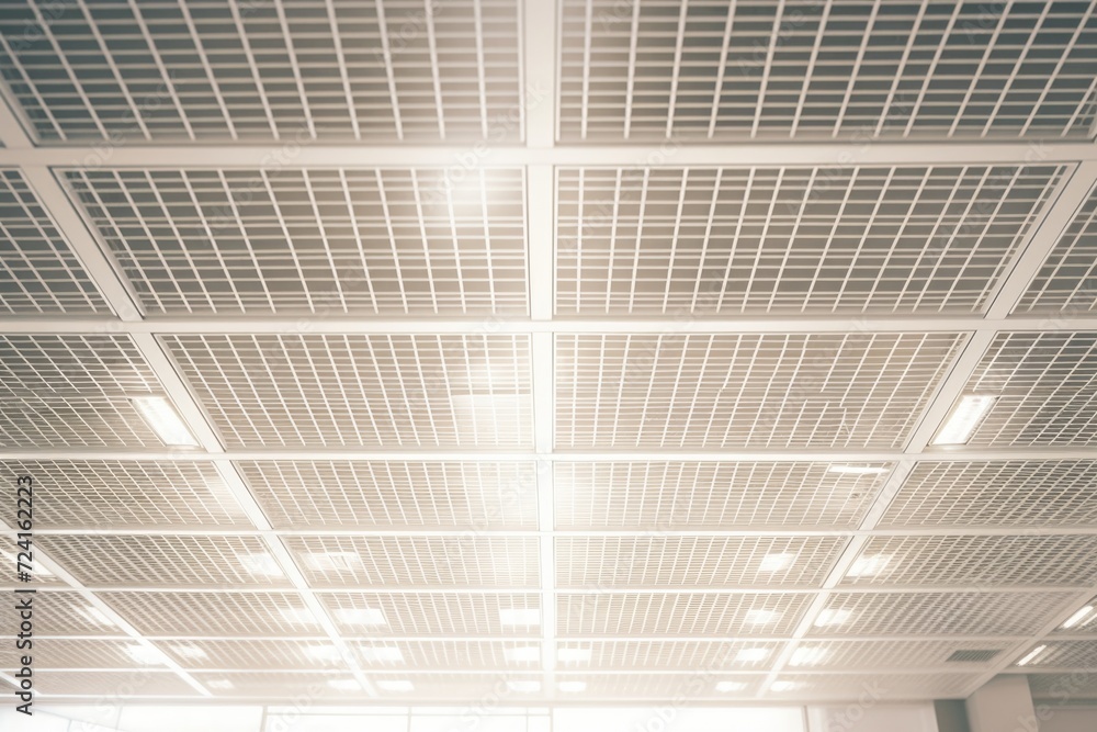 Poster Ceiling with a grid pattern. Suitable for architectural or interior design concepts
