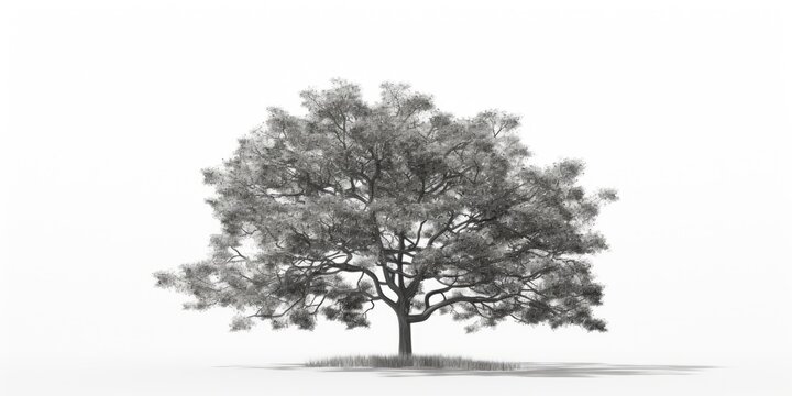 A black and white photo of a solitary tree. Suitable for various uses