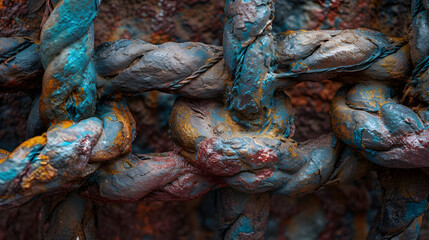Close-up of Rusty Chain Link