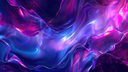 Obraz premium Abstract neon colorful background with fluid wavy shapes