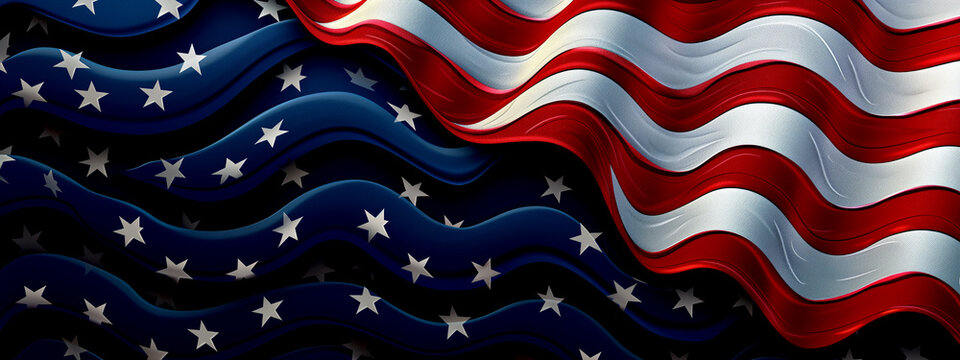 June 4th USA Independence Day - background with fireworks for design.