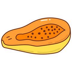 papaya cartoon doodle