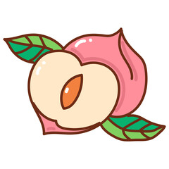 peach cartoon doodle
