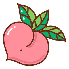 peach cartoon doodle