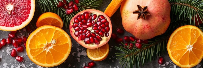 Discovering the Best Winter Fruits, a vibrant selection of seasonal winter fruits. From juicy citrus to sweet pomegranates, the collection is on display