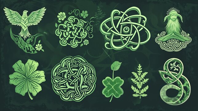 Set of elements for St. Patrick's Day. Decor, design, Cards. High quality photo