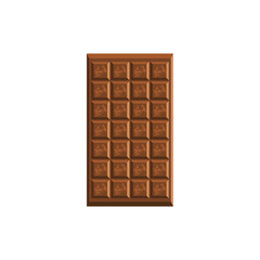 Chocolate bar vector. White background.
