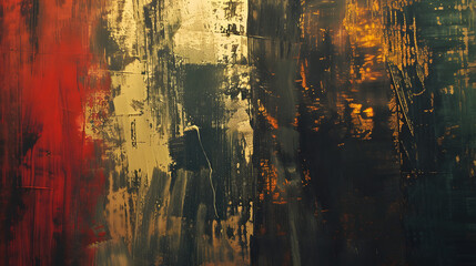 Abstract Painting With Red, Yellow, and Black Colors