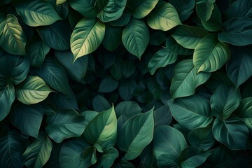 Lush Green Leaves Texture Background