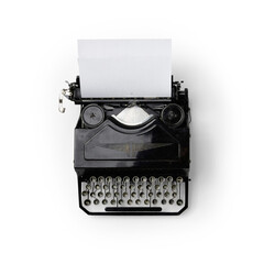 Vintage Typewriter for Book and Novel Writers with Transparent Background and Shadow