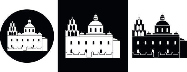 Greece logo. Isolated Greek architecture on white background