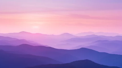Papier Peint photo Lavable Rose clair Pastel dawn embracing the mountains, Serene ambiance, Soft gradations of purples and pinks