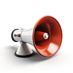 Megaphone isolate, style png with White background, illustration, long distance view, object in the center of the image сreated with Generative Ai