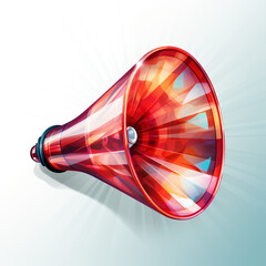 Megaphone isolate, style png with White background, illustration, long distance view, object in the center of the image сreated with Generative Ai