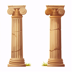 a pair of pillars with a crack in the middle