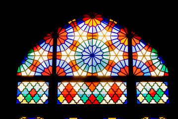 Nasir Al-Mulk Mosque in Shiraz, Iran, also known as Pink Mosque