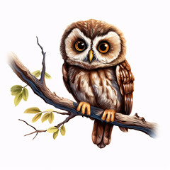 a brown owl on a branch