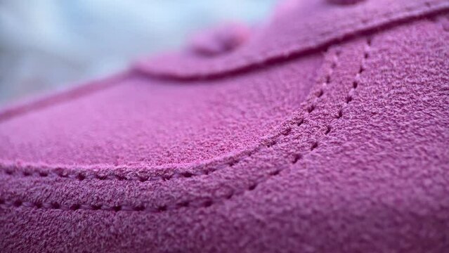 Stitched Pink Leather On Sneakers