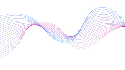 Abstract colorful gradient wavy flowing line blend vector isolated on a transparent background. wavy line pattern.	