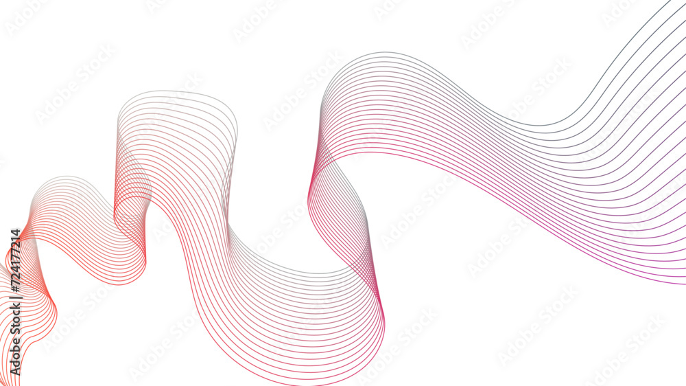 Poster abstract colorful gradient wavy flowing line blend vector isolated on a transparent background. wavy